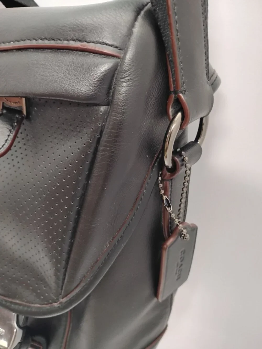 Coach Ranger Messenger F79902 Black Leather Laptop Bag